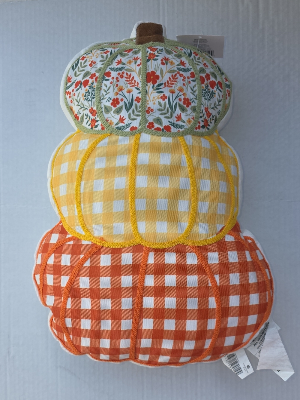 Stacked Pumpkin Embroidered Throw Pillow